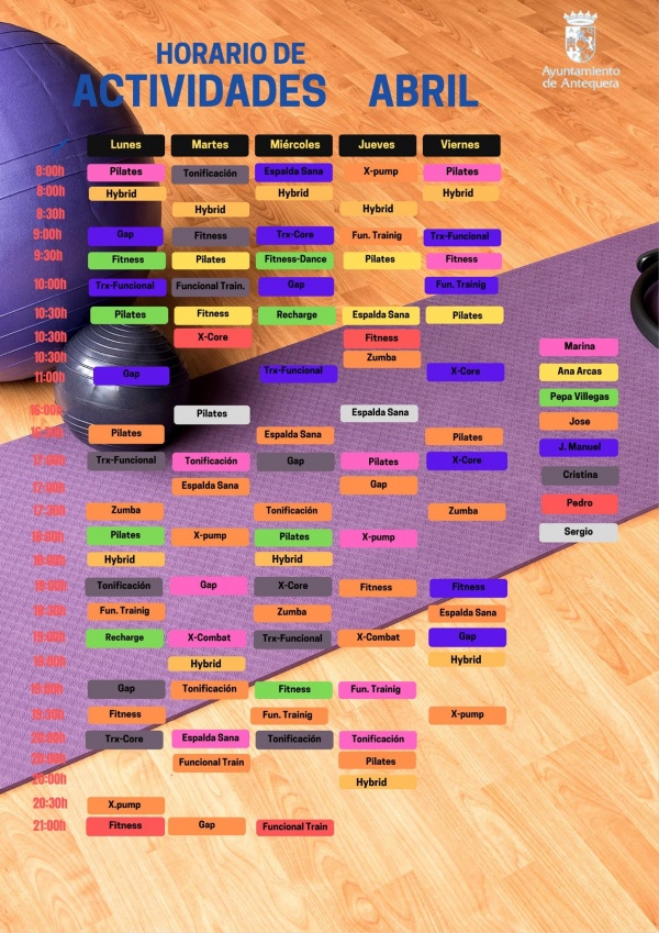 Actividades dirigidas Abril