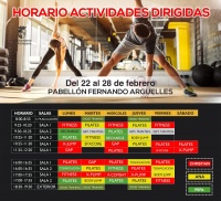 NUEVOS HORARIOS SEMANA DEL 22 AL 28 DE FEBRERO
